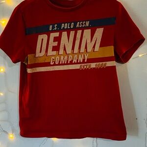 U.S. Polo Assn. Red and Gold Short Sleeve Tee